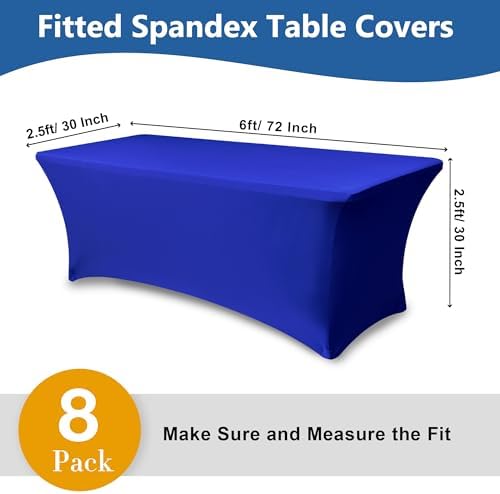 Spandex Table Cloths for 6 foot Rectangle Tables-Fitted Stretch Table Cover - Image 4
