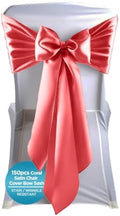 Leading Linens 150 pcs Coral 108"x8" Satin Bow Sash Chair Cover Decoration by LeadingLinens