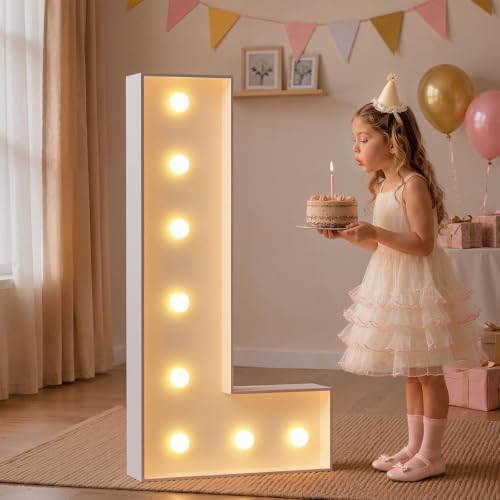 imprsv Large Marquee Letters, 3FT Light Up Letters L Sign for Party Decor by Letsmakeitimpressive
