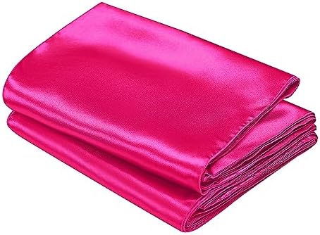 SiinvdaBZX 4 Pcs Hot Pink Satin Table Runner 12 x 108 inches Long - Image 7