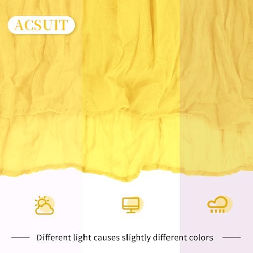 16 Pack Lemon Yellow Cheesecloth Table Runner 20 x 120 inch Gauze Table Runners 10 FT Long,Semi Sheer Boho Cheese Cloth Fabric Table Runner Bulk for Party,Wedding,Baby Shower,Bridal Shower Decoration - Image 6