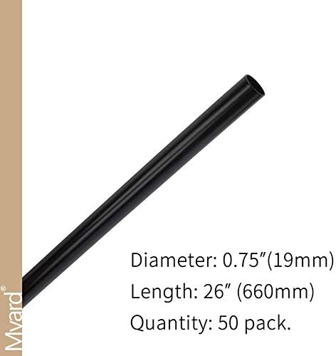 Myard 26'' Classic Hollow Round Iron Heavy-Duty Deck Balusters, Matte Black - Image 2