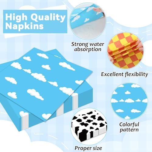CHUNNIN 96PCS Cartoon Party Paper Plates and Napkins - Image 4