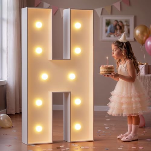 imprsv Large Marquee Letters, 4FT Light Up Letters H Sign for Party Decor by Letsmakeitimpressive