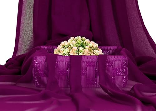 45 Yard Chiffon Fabrics, 44" Wide, Lightweight, Sheer – Eggplant - Image 2