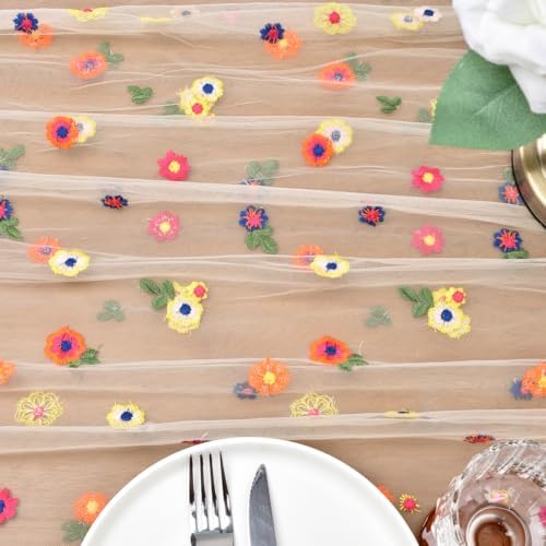 3 Pack Flower Table Runner Floral Daisy Fall Wedding Birthday Party Decor - Image 6