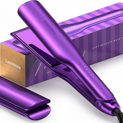 2-Inch Wide Flat Iron Hair Straightener and Curler with 20M Anions by Laurenza