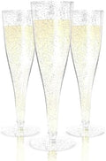 Prestee Disposable Champagne Flutes, 4.5 oz Plastic Champagne Glasses by Prestee