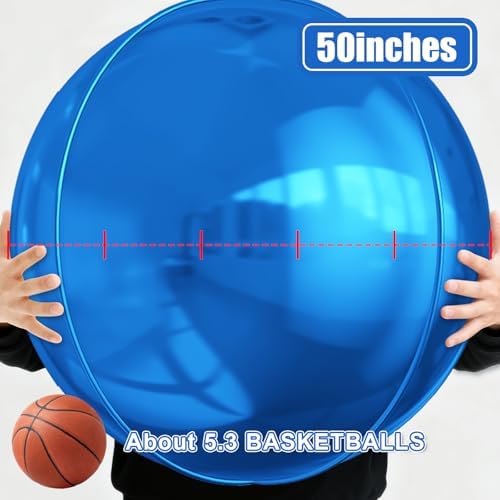 50 Inch Metallic Dark Blue Round Foil Balloons 3pcs Large Foil Ball Balloon - Image 2
