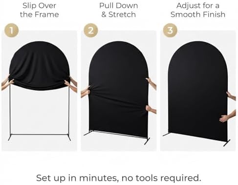 Black Arch Backdrop Cover Set of 2, 7.2FT& 6FT - Image 6