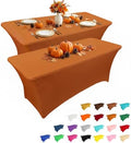 IVAPUPU 2 Pack 6FT Table Cloth for Rectangular Spandex Caramel Table Cover by IVAPUPU