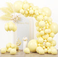 Voircoloria 130pcs Pastel Yellow Balloons Arch Kits 18 12 10 5 Inch by Voircoloria
