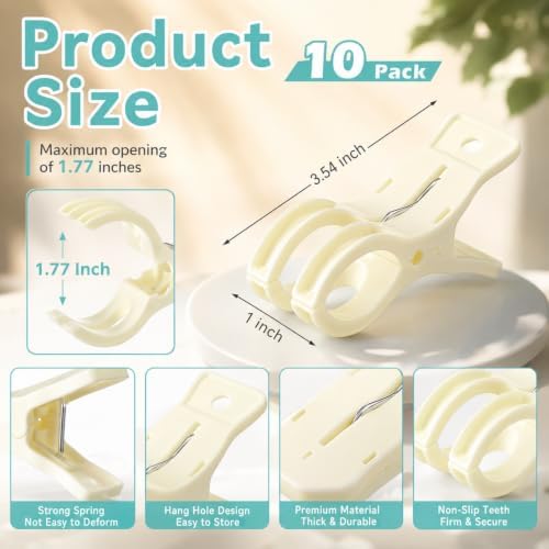 LemonRoad 10 Pack Large Balloon Arch Clips Spring Clamp for Backdrop, Beige - Image 2
