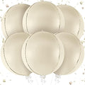 KatchOn Beige Mylar Balloons 22 Inch, Pack of 6, White Sand Balloons by KatchOn