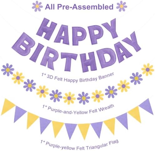 YEOCU Happy Birthday Decorations, No DIY, Pre-Strung 3D Banner - Image 4