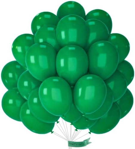 PartyWoo Dark Green Balloons 50pcs Emerald Hunter Forest Green Color by PartyWoo