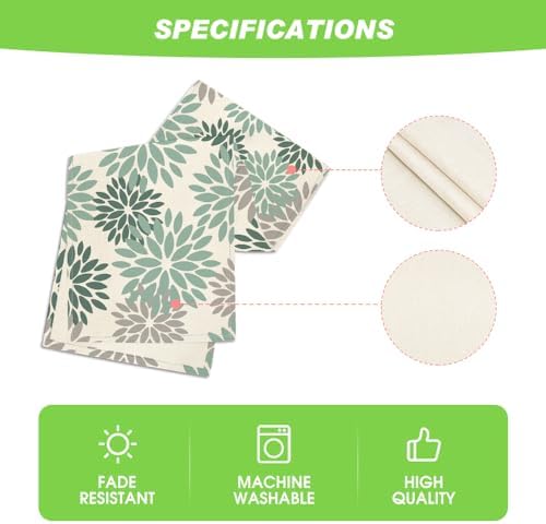 Artoid Mode Light Green Dahlia Floral Pinnata Spring Table Runner, Seasonal Kitchen Dining Table Decoration for Home Party Decor 13x60 Inch - Image 5