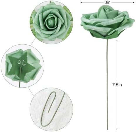 AmyHomie Forest Shades Rose 25pcs Real Looking Artificial Flowers w/Stem - Image 6