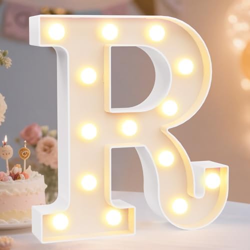 Pooqla LED Marquee Letter Lights Sign, Light Up Alphabet Letter for Home Party Wedding Decoration R by Pooqla