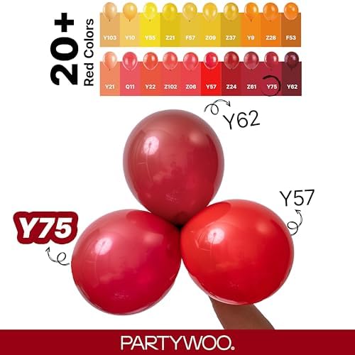 PartyWoo Burgundy Balloons 140pcs Dark Red Maroon Ruby Red Different Sizes - Image 4