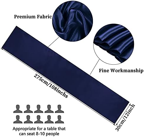 20-Pack Navy Blue 12 x 108 inches Long Premium Satin Table Runner - Image 2