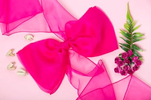 MDS Pack of 250 PCS Organza Chair Sashes Wider Dining Chair Bows Ribbon Tie Back for Wedding Party Birthday Bridal Shower Reception Event Banquet Home Chair Cover Decoration - Magenta - Image 5