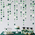 46 Ft Sage Green Party Decorations Metallic Sage Green White Polka Dots Garlands Hanging Paper Circle Dots Streamer for Birthday Engagement Graduation Wedding Party Decorations Supplies by pinkblume