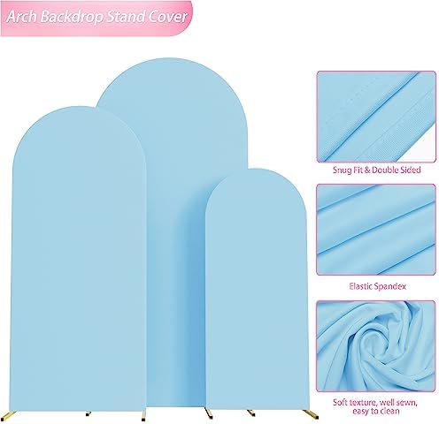 Wokceer Arch Backdrop Cover 6FT,5FT,4FT Dusty Blue Arch Covers Stretchy - Image 4