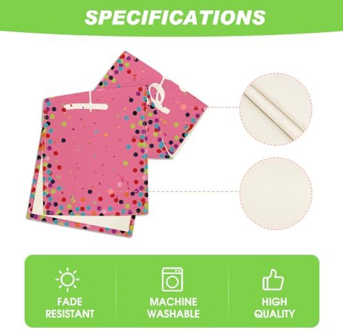 Artoid Mode Polka Dot Pink Happy Birthday Table Runner, Seasonal Kitchen Dining Table Decoration for Home Party Decor 13x90 Inch - Image 5