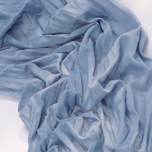 Dusty Blue Fall Cheesecloth Table Runner Boho Dinning Decor 10ft, 8 Pack - Image 3