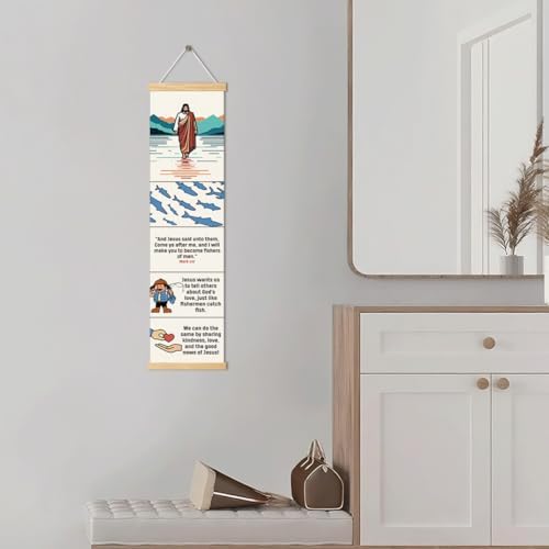 Fishers of Men Banner, Church Banner, Christian Rustic Hanging Door Flag, Farmhouse Decorations Outdoor Indoor, Church Activity Decor, Bible Lesson, Scripture and Words Decorations - Image 5