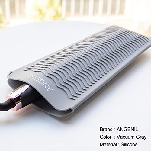 ANGENIL Professional Silicone Heat Resistant Mat Pouch for Hair Straightener, Curling Iron and Flat Iron, Portable Travel Mat and Cover for Hair Styling Tools, Grey - Image 4