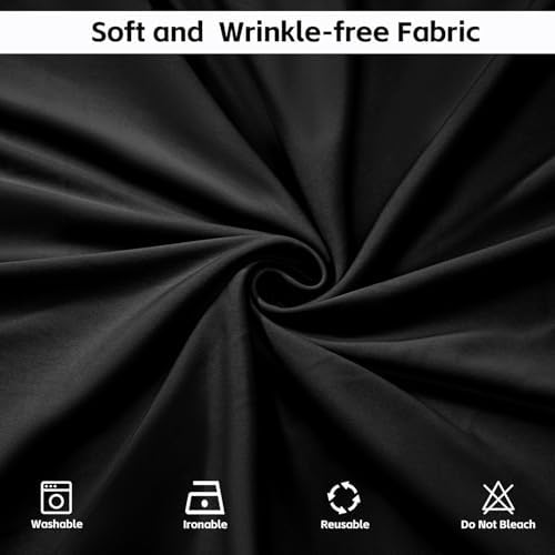 40x10FT Black Backdrop Curtains for Wedding Parties, Wrinkle Free Photo Backdrop Curtains for Wedding Birthday Party Baby Shower, Fabric Drape with Rod Pockets 5ft x 10ft, 8 Panels - Image 6