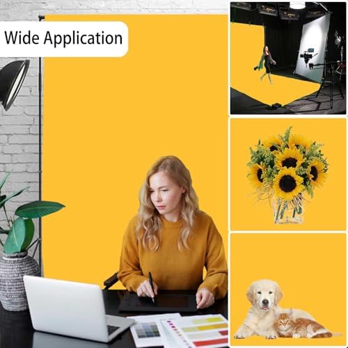 Yellow Photography Backdrop for Photoshoot, Fabric 6x9ft - Image 2