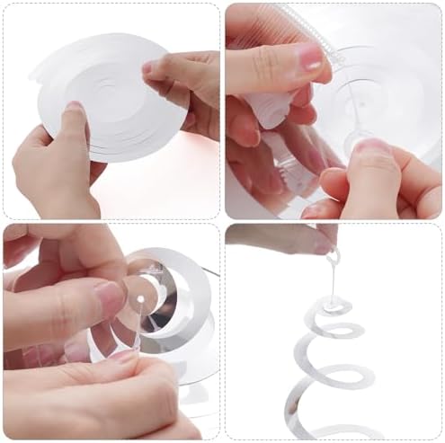 Sliver Ceiling Swirl Foil Decorations Hanging Plastic Streamer Themed Swirl Party for Graduation Celebration, Pack of 28 - Image 4