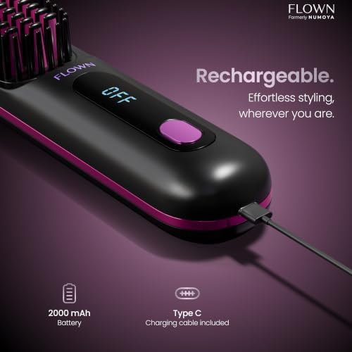 Flown® Original Go Brush PRO - No Damage Heat Brush USB-C Charger (Black) - Image 5