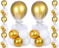 BBTO 8 Set Gold and White Table Centerpieces Balloons Stand Kit, 27.6in by BBTO
