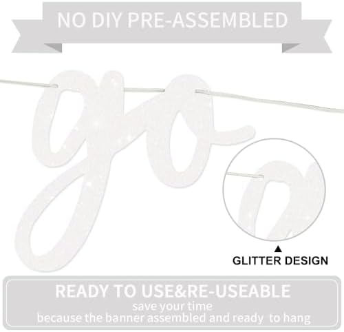 BEISHIDA Glitter White Pre-Strung Go Shawty It's Your Birthday Banner Decor - Image 3