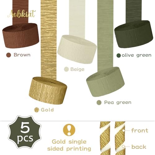 AOBKIAT Baby Shower Decorations,Dark Green Sage Streamers Party Decorations - Image 4