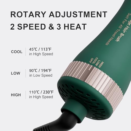 Dual Voltage Travel Hair Dryer Brush Mini Hot Air Hair Styling Tool - Image 5
