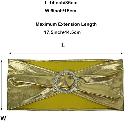 Spandex Chair Sashes Bands, Metallic Gold, 30PCS - Image 5