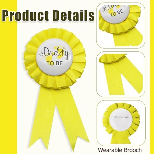 MILVOWOC 2 Pack Baby Shower Sash Set, Yellow - Image 3