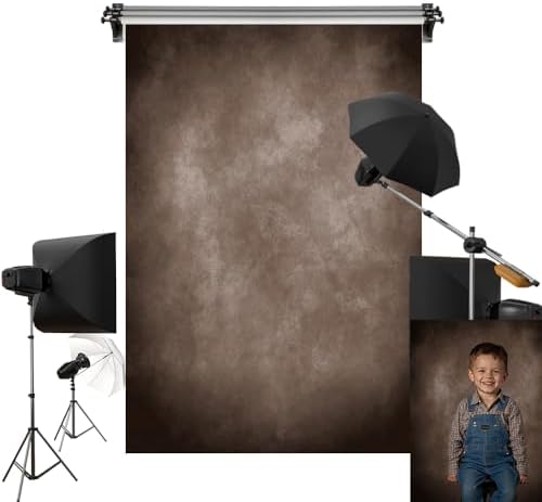 Kate 10x10ft/3x3m Brown Backdrop Retro Dark Brown Texture Abstarct Portrait Photography Backgrounds Photo Studio Props by KateBackdropforPhotography