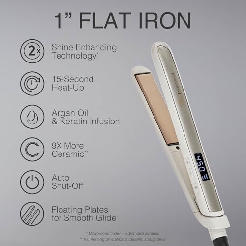 Remington Shine Therapy 1 Inch Hair Straightener, Argan Oil & Keratin - Image 2