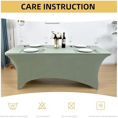 2-Pack 4ft Spandex Table Covers for Rectangular Folding Tables - Wrinkle Resistant Stretch Tight Table Cloths - Ultimate Fitted Table Protector for Parties, Banquet, and Wedding - Image 6
