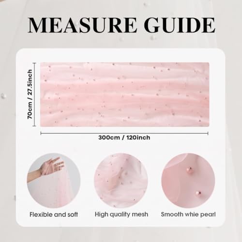 Artoid Mode 10-Pack Pearl Pink Gauze Table Runner 10FT Home Decor - Image 6