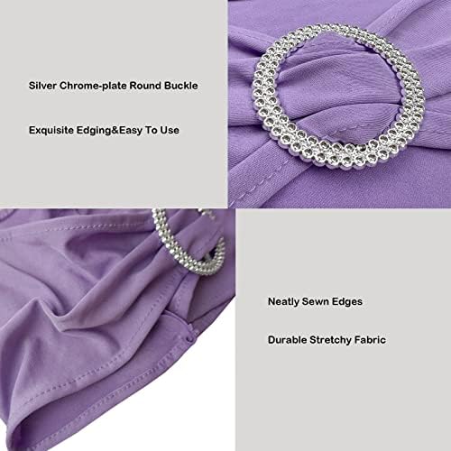 Spandex Chair Sashes Bands, Lavender, 30PCS - Image 4