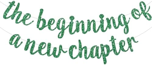 BEISHIDA Green Pre-Strung Glitter The Beginning of A New Chapter Banner by Beishida