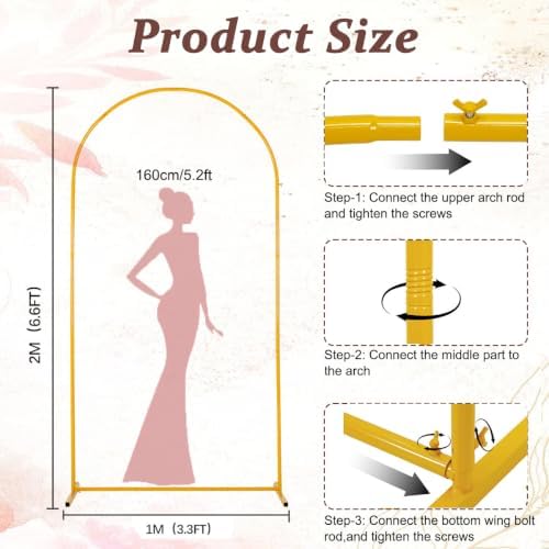 6.6FT Metal Wedding Arch Backdrop Stand for Party Balloon Arch Stand - Image 4