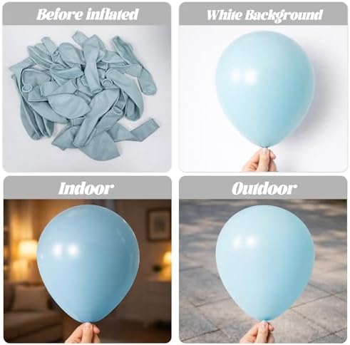 Voircoloria 66pcs Pale Aqua Blue Latex Party Balloons, 12inch - Image 3